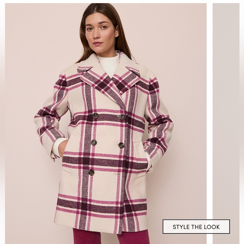NWT Ann Taylor Weekend Plaid Cocoon Coat Size XXL